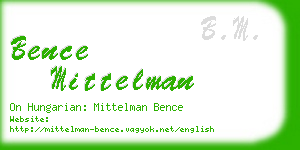 bence mittelman business card